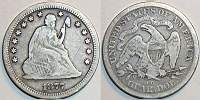 1877 Carson City Mint Seated Liberty Quarter